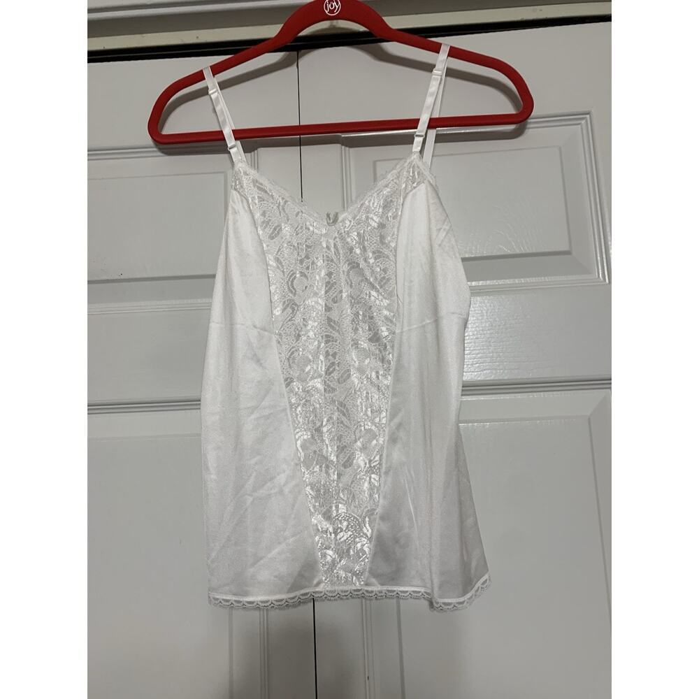 Vintage Vanity Fair Slip Top Camisole Cami Top Sexy Lace Front & Back Sz 34 EUC